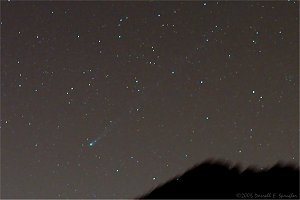 Comet Pojmanski rising over Palisade Mountain