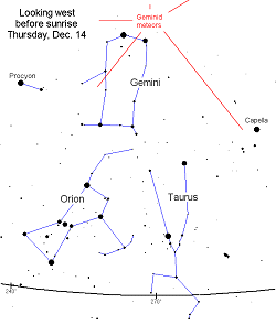 Geminid Meteor Map