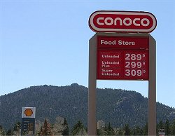 Gas prices in Estes Park on Thurday afternoon.