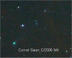 Comet C/2006 M4 (SWAN) as seen from Storm Mountain on Wednesday evening...