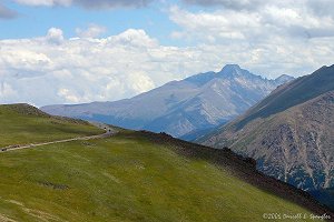 Trail Ridge Road with 14, 256'  Long's Peak in background