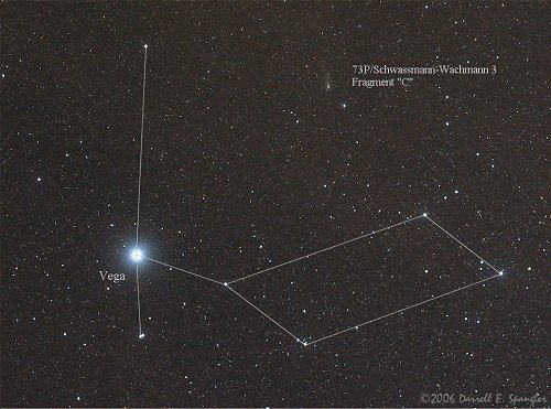 73P/Schwassmann-Wachmann 3, Fragment "C" approaching the consellation of Lyra on the morning of May 7th, 2006